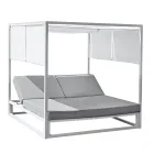 Outdoor Daybed with Reclining White Aluminum Structure - Jurica Viadurini