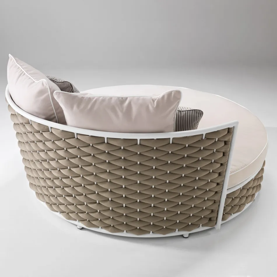Outdoor Daybed in Aluminum and Hand Woven Fabric - Reda Viadurini