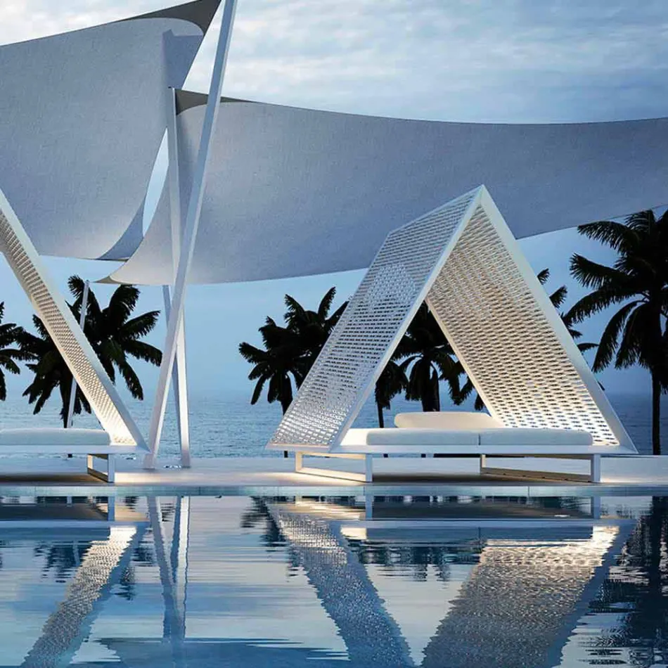 Luxury Garden Daybed in Aluminum and Fabric - Frame Vineyard by Vondom Viadurini