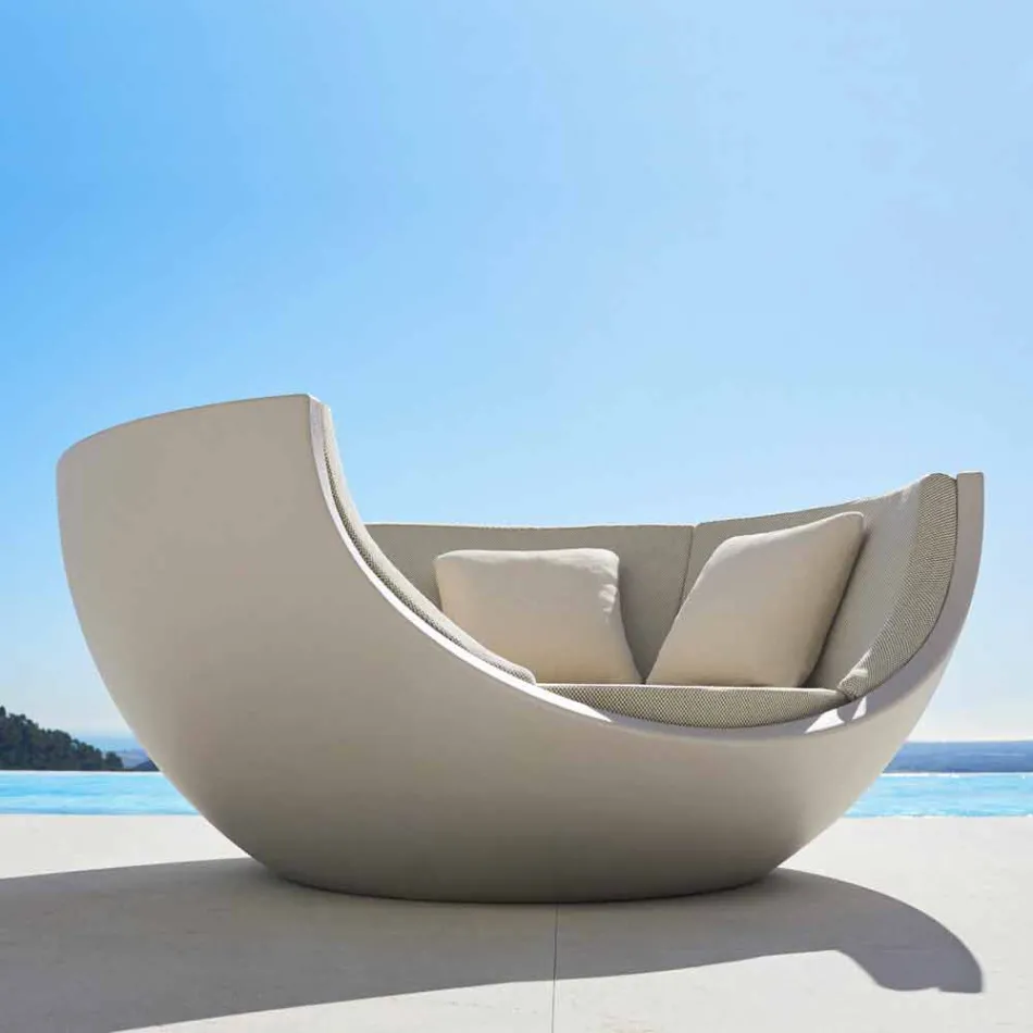 Daybed for Outdoor Luxury Circular Design in Polyethylene - Ulm Moon by Vondom Viadurini