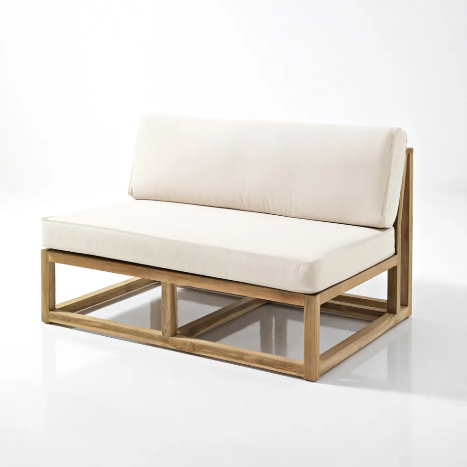 Natural Teak Outdoor Sofa and Cushions - Circe Viadurini