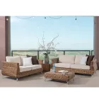 2 or 3 Seater Outdoor Sofa in Banana Tree with Cushions - Legolas Viadurini