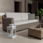 2 or 3 Seater Outdoor Sofa in Gray Kubù with Cushions – Cerys Viadurini
