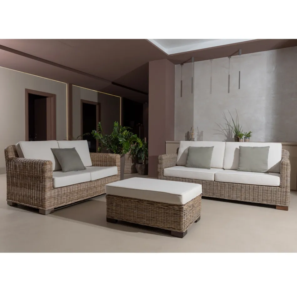 2 or 3 Seater Outdoor Sofa in Gray Kubù with Cushions – Cerys Viadurini