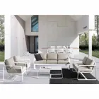 2 Seater Outdoor Sofa in Aluminum with Fabric Cushions - Mirea Viadurini
