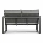 2 Seater Outdoor Sofa in Aluminum with Fabric Cushions - Mirea Viadurini