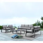 2 Seater Outdoor Sofa in Aluminum with Fabric Cushions - Mirea Viadurini