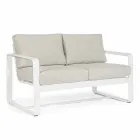 2 Seater Outdoor Sofa in Aluminum with Fabric Cushions - Mirea Viadurini