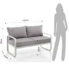 2-Seater Outdoor Sofa in Aluminum and Cushions Covered in Polyester - Avoir Viadurini