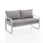 2-Seater Outdoor Sofa in Aluminum and Cushions Covered in Polyester - Avoir Viadurini