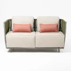 2 Seater Outdoor Sofa in Aluminum and Weaving - Eugene Viadurini