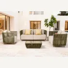 2 Seater Outdoor Sofa in Aluminum and Weaving - Eugene Viadurini