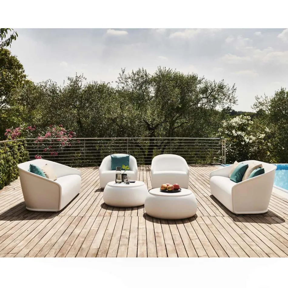 2 Seater Outdoor Sofa in Colored Polyethylene Made in Italy - July Viadurini
