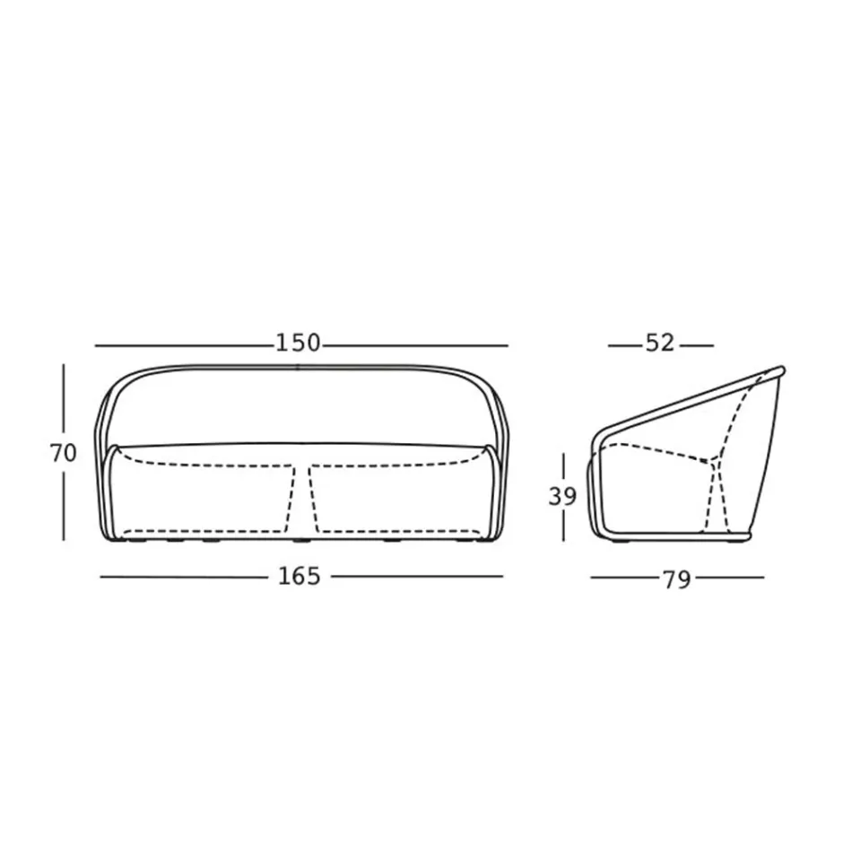 2 Seater Outdoor Sofa in Colored Polyethylene Made in Italy - July Viadurini