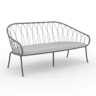 2 Seater Garden Sofa in Metal and Cushion Made in Italy - Fontana Viadurini