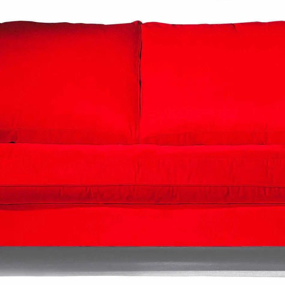 2 Seater Cotton Sofa with Side Cubes in Mdf Made in Italy - Damascus Viadurini