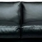 2 Seater Leather Sofa with Walnut Wood Feet Made in Italy - Alessandria Viadurini