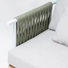 2 Seater Sofa in Teak, Rope Weaving and Cushions - Bellatrix Viadurini