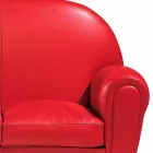 2 Seater Sofa Covered in Leather with Lacquered Feet Made in Italy - Pegolo Viadurini