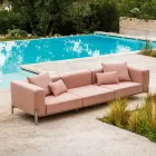 3-Seater Outdoor Sofa in Aluminum and High Quality Fabric - Filomena Viadurini