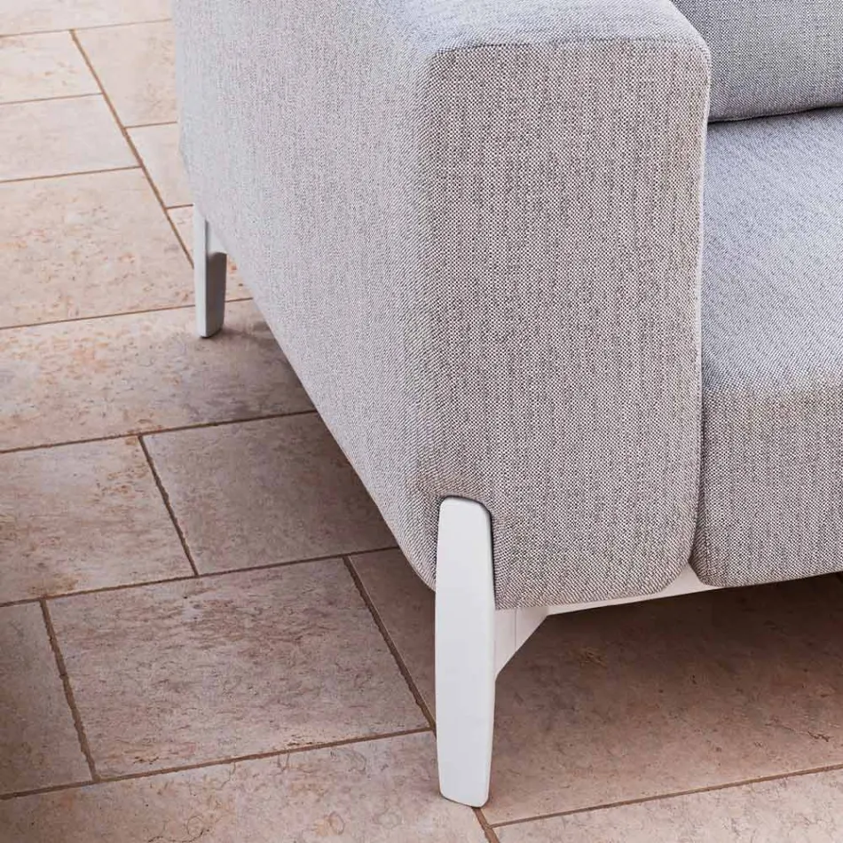 3-Seater Outdoor Sofa in Aluminum and High Quality Fabric - Filomena Viadurini