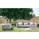 3-Seater Outdoor Sofa in Aluminum and High Quality Fabric - Filomena Viadurini