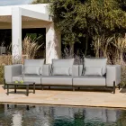 3-Seater Outdoor Sofa in Aluminum and High Quality Fabric - Filomena Viadurini