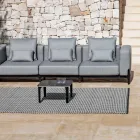3-Seater Outdoor Sofa in Aluminum and High Quality Fabric - Filomena Viadurini