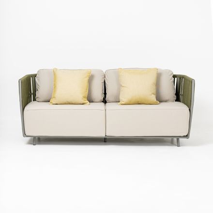 3 Seater Outdoor Sofa in Aluminum and Weaving - Eugene Viadurini