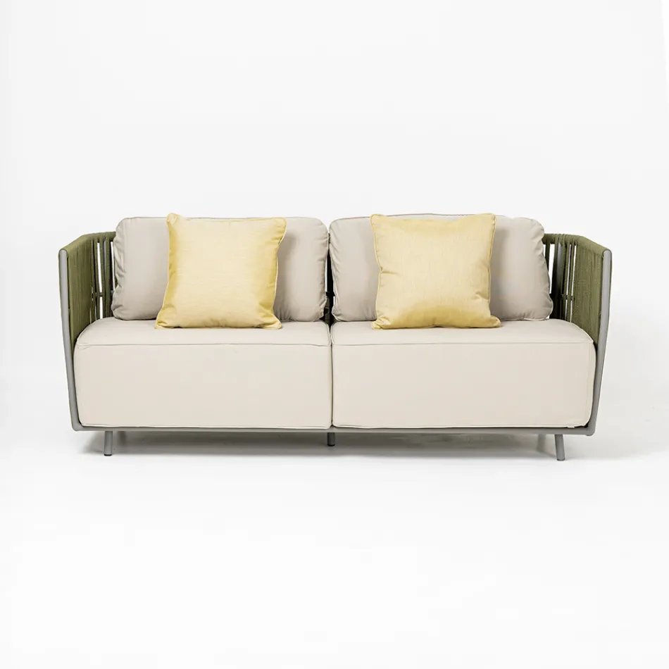 3 Seater Outdoor Sofa in Aluminum and Weaving - Eugene Viadurini