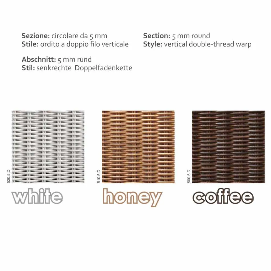 3 seater outdoor polyethylene braided in Oslo hand Viadurini