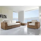 3 Seater Garden Sofa in Hand Woven Polyrattan - Yoko Viadurini