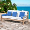 3 Seater Garden Sofa in Brushed Natural Teak - Artes