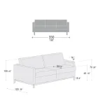 3-Seater Living Room Sofa in Leather, Wood and Metal Made in Italy - Bizzarro Viadurini