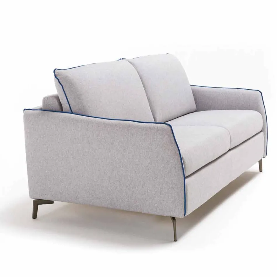 3 seater maxi sofa L205 cm modern design in eco-leather / Erica fabric Viadurini