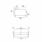 3 seater maxi sofa L205 cm modern design in eco-leather / Erica fabric Viadurini