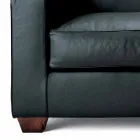 3 Seater Sofa Covered in Leather with Walnut Feet Made in Italy - Alessandria Viadurini