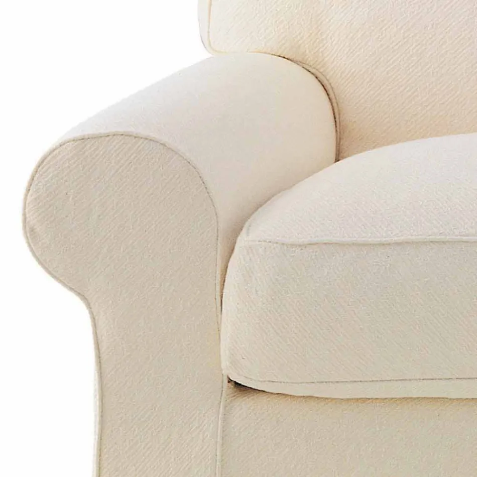 3 Seater Sofa Covered in High Quality Made in Italy Fabric - Andromeda Viadurini