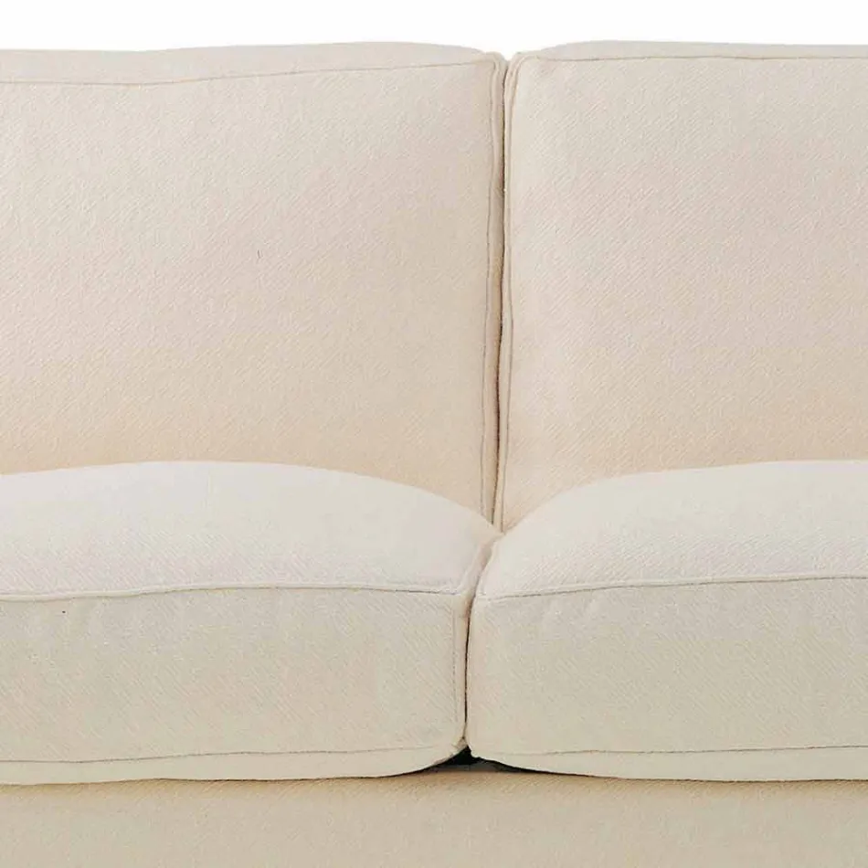 3 Seater Sofa Covered in High Quality Made in Italy Fabric - Andromeda Viadurini