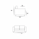 2 seater modern design imitation leather sofa / fabric made in Italy Mora Viadurini