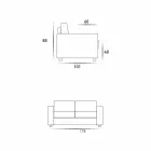 Modern 2-seater maxi sofa in eco-leather / fabric made in Italy Mora Viadurini