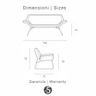 Two seat sofa in chromed steel and real cowhide Cesare Viadurini