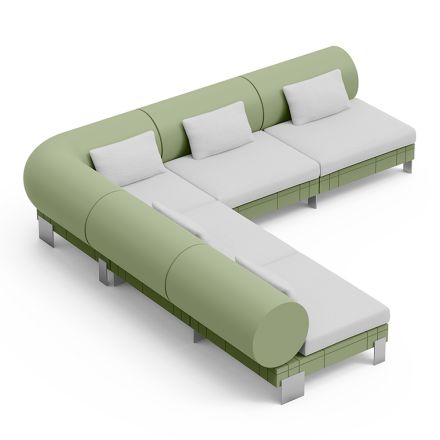 Living Room Corner Sofa in Polyethylene of Different Colors - Orbis Viadurini