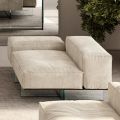 Right Corner Sofa with Base in Extra-clear Glass Made in Italy - Rory