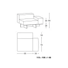Left Corner Sofa with Extraclear Glass Base Made in Italy - Rory Viadurini