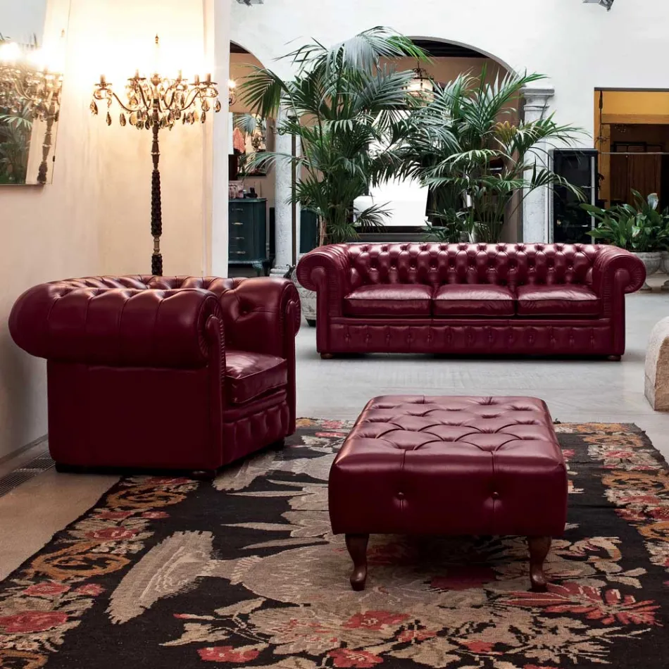 Classic Sofa with Onion Feet in Beech Wood Made in Italy - Spassoso Viadurini