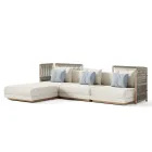 Modular Outdoor Sofa in Upholstered Fabric Made in Italy - Rubik Viadurini