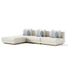 Modular Outdoor Sofa in Upholstered Fabric Made in Italy - Rubik Viadurini