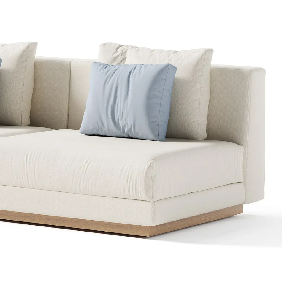 Modular Outdoor Sofa in Fabric Made in Italy - Rubik Viadurini