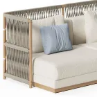 Sectional Garden Sofa with C-shaped Structure in Wood Made in Italy - Rubik Viadurini